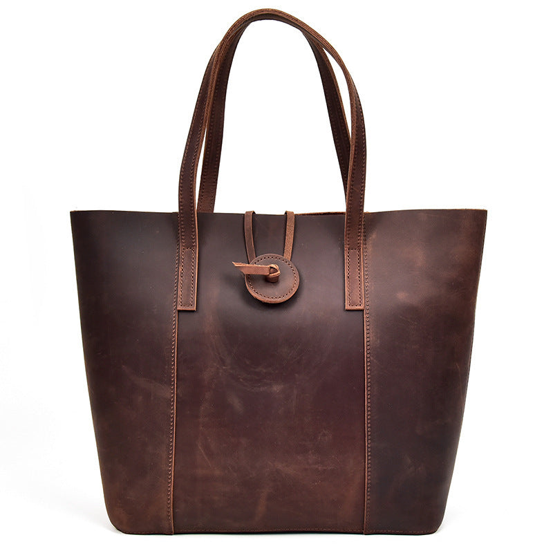 Women Genuine Leather Handbag Crazy Horse Leather Clutch Tote Bags