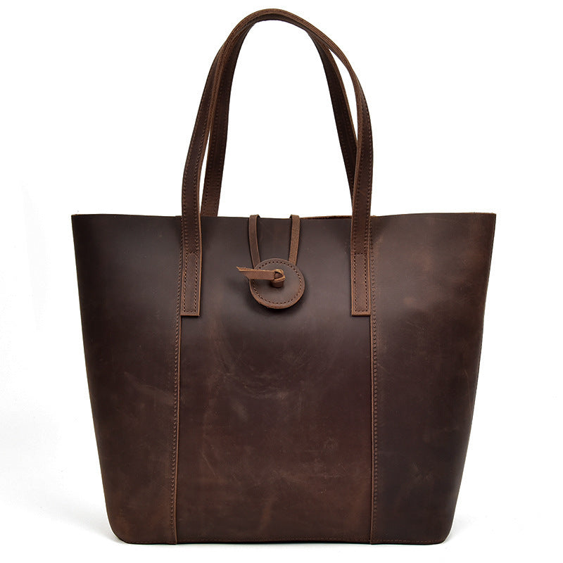 Women Genuine Leather Handbag Crazy Horse Leather Clutch Tote Bags