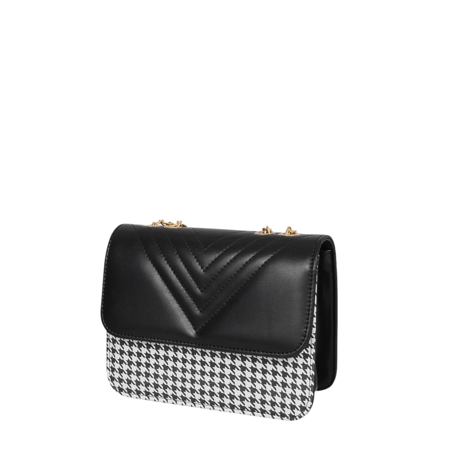 Baubles Bags Black Houndstooth Chain Cross-Body Bag