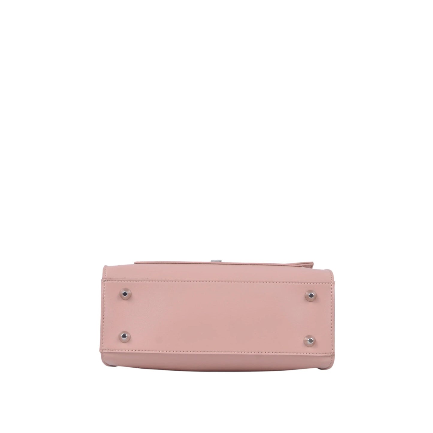 Women's Pink Faux Leather Push-Lock Messenger Bag with Adjustable Strap