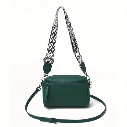 Women's Adjustable Crossbody Bag, Minimalist Design Bag With Zipper Closure