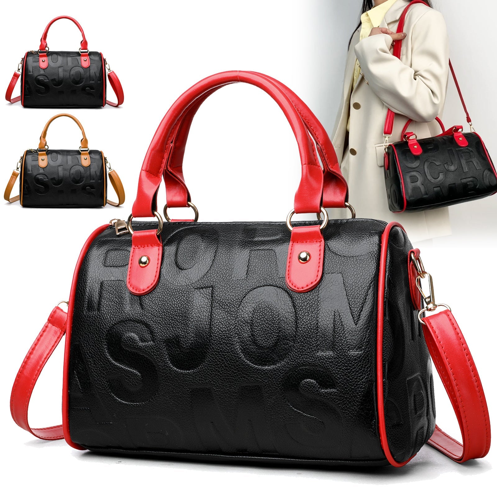 Authentic Leather Tactile Feel Large-capacity Crossbody Bag