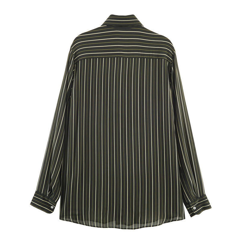 Luxe Crush Lady Striped Tie Shirt