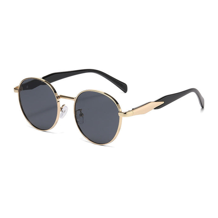 Metal Round Frame Sun Glasses UV Protection For Women