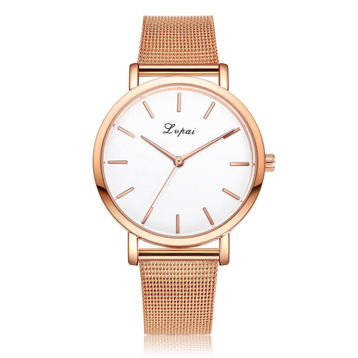Silver and Gold mesh band creative marble wristwatch casual women quartz watches