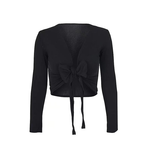 Luxe Crush Women Self Tie Front Wrap Tee Print Floral T-shirt V Neck