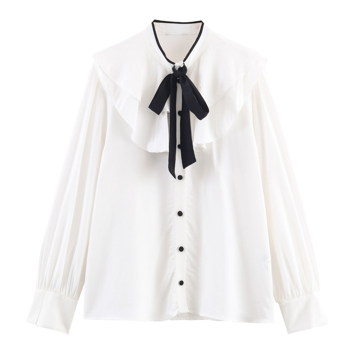 Luxe Crush Women's Color Block Bow Layered Decorative Shirt