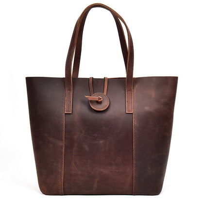 Women Genuine Leather Handbag Crazy Horse Leather Clutch Tote Bags