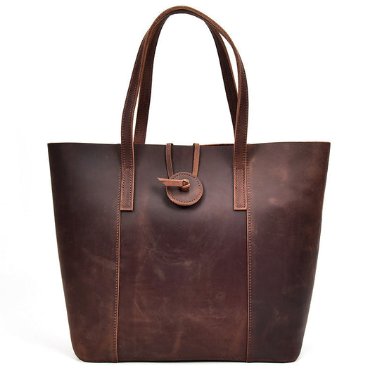 Women Genuine Leather Handbag Crazy Horse Leather Clutch Tote Bags