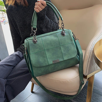 Scrub Female Shoulder Bags Large Capacity Matcha Green PU Leather