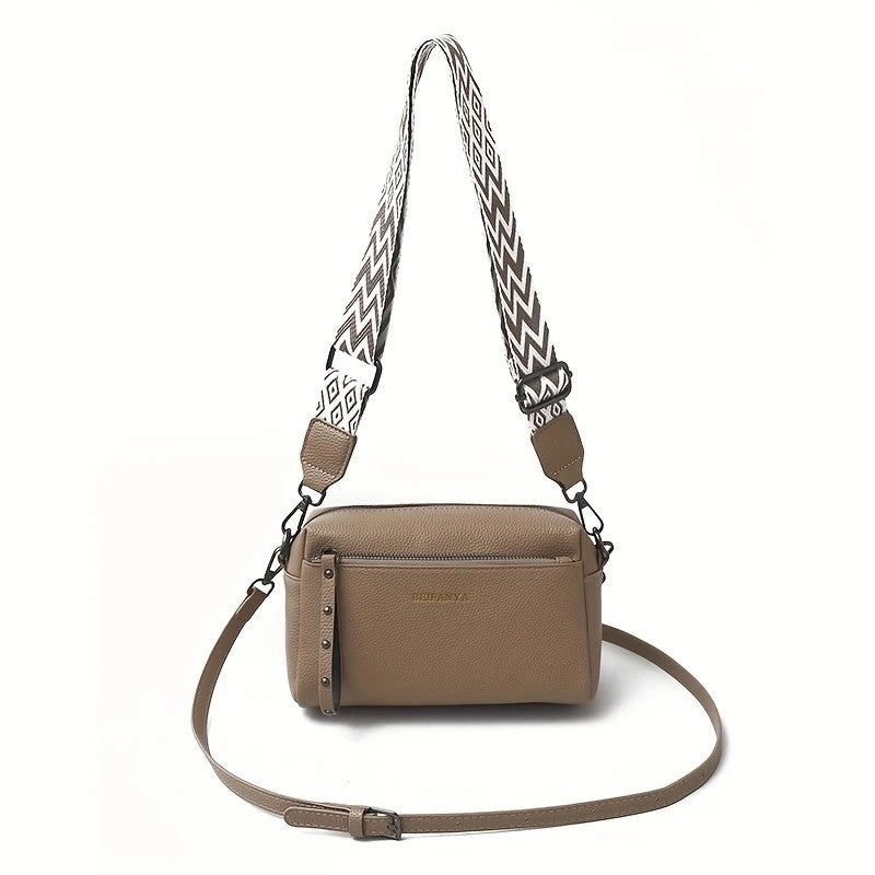 Women's Adjustable Crossbody Bag, Minimalist Design Bag With Zipper Closure