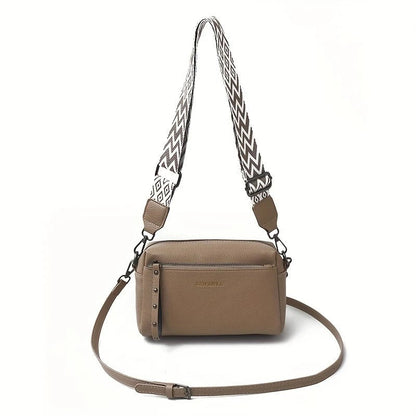 Women's Adjustable Crossbody Bag, Minimalist Design Bag With Zipper Closure