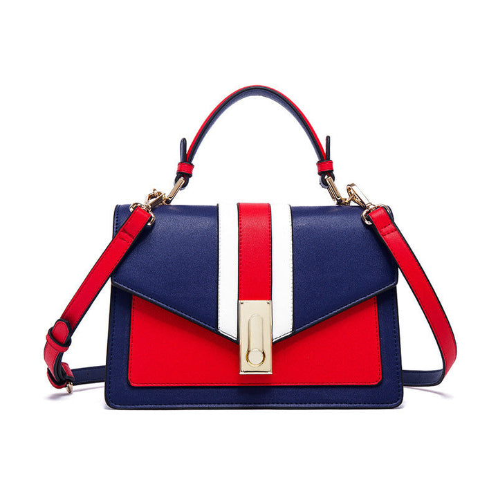 Fashion Ladies Handbag Color-Block Small Square Shoulder & Crossbody Bag
