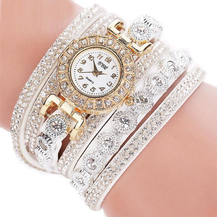Relogio masculino Women Quartz Women PU Leather Rhineston Bracelet Watches