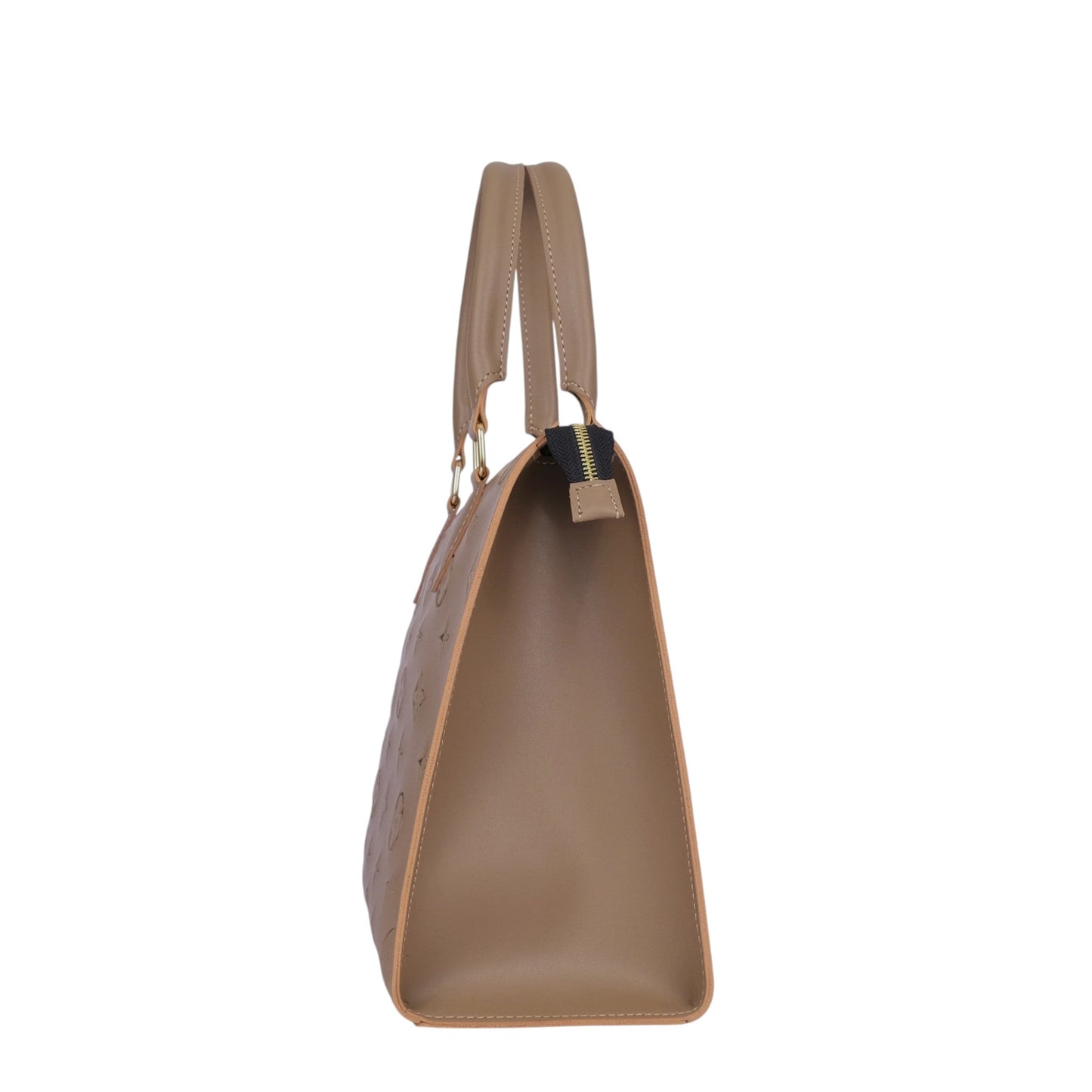 Women's Brown Faux Leather On-the-Go Handbag with Adjustable Strap