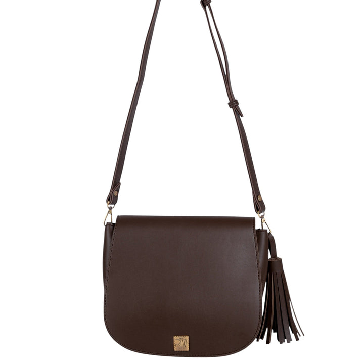 Dark Brown Fold Over Shoulder Bag