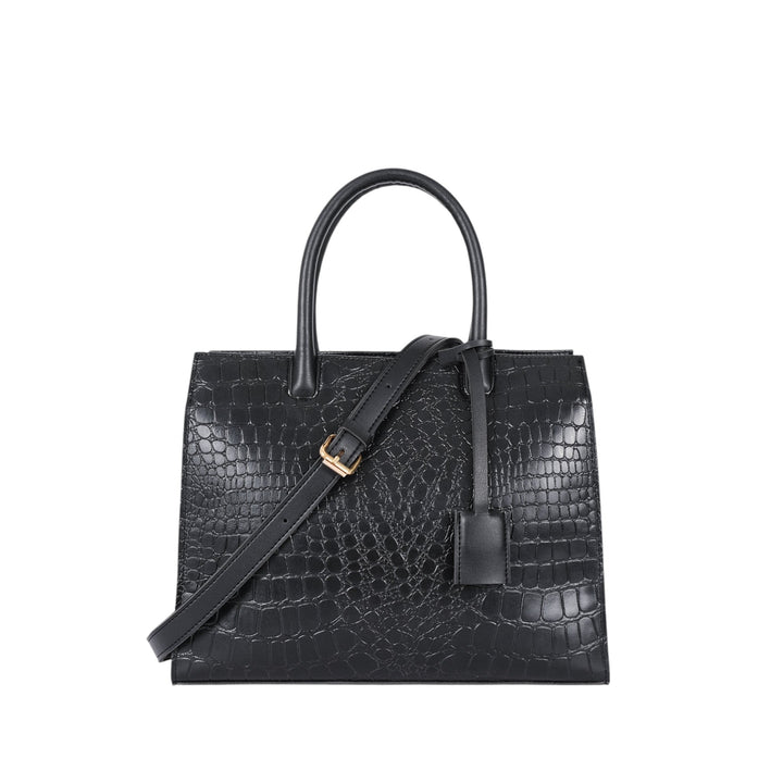 Black Crocodile With Long adjustable Strap Vintage Handbag