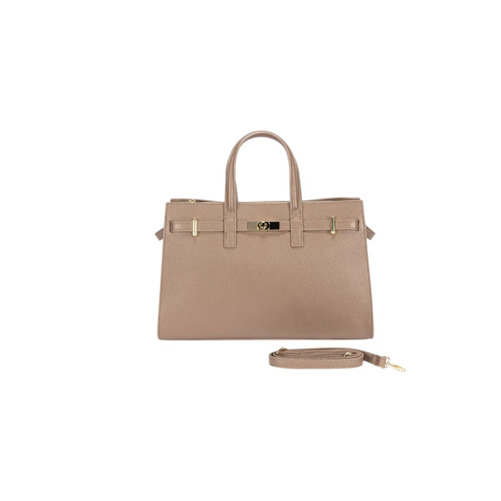 Leather Bela Women's Handbag with Elegant Gold Hardware
