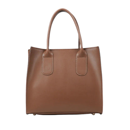 Top Zipper Closure Catchy Brown Bag