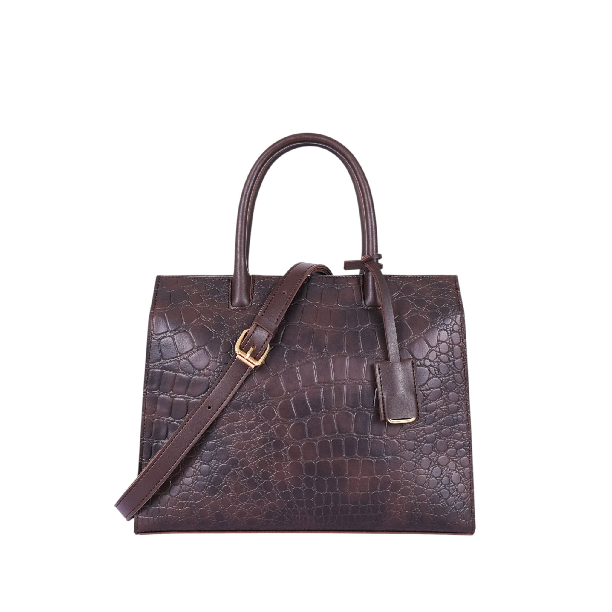 Luxe Crush Dark Brown Crocodile Vintage Handbag