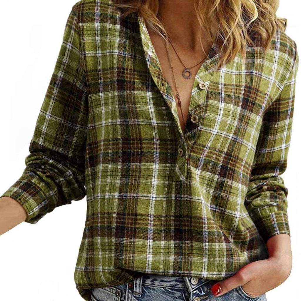 Luxe Crush Casual Plaid Shirt For Women
