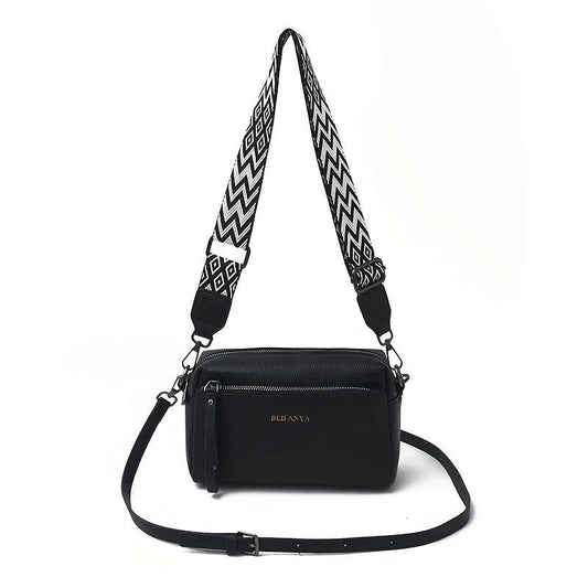 Women's Adjustable Crossbody Bag, Minimalist Design Bag With Zipper Closure