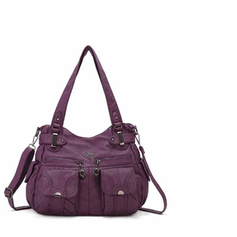 Soft Leather Portable Messenger Bag Crossbody Bags For Women Zipper Pocket