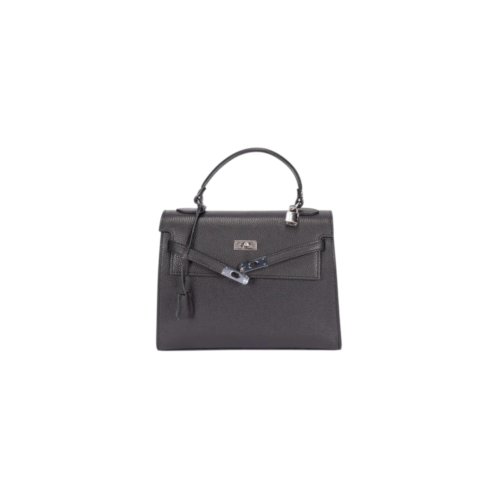 Luxe Crush Elena Ladies Handbag with Silver Accents with Elegant Gold Bottom