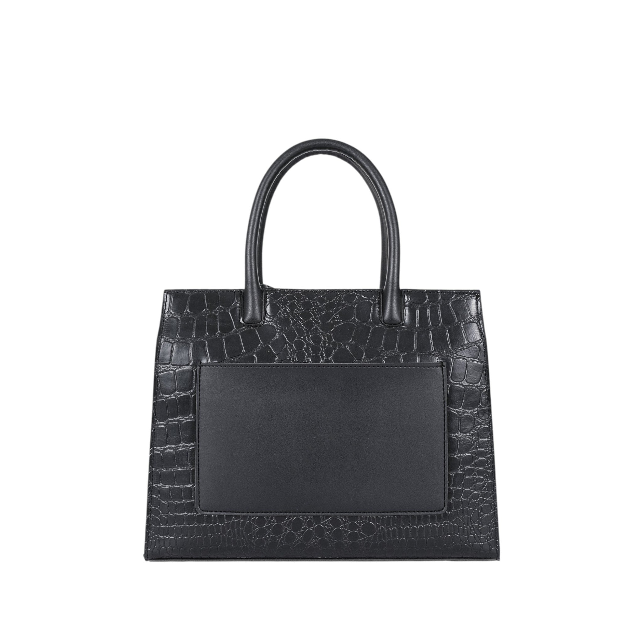 Luxe Crush Black Crocodile With Long Adjustable Handbag