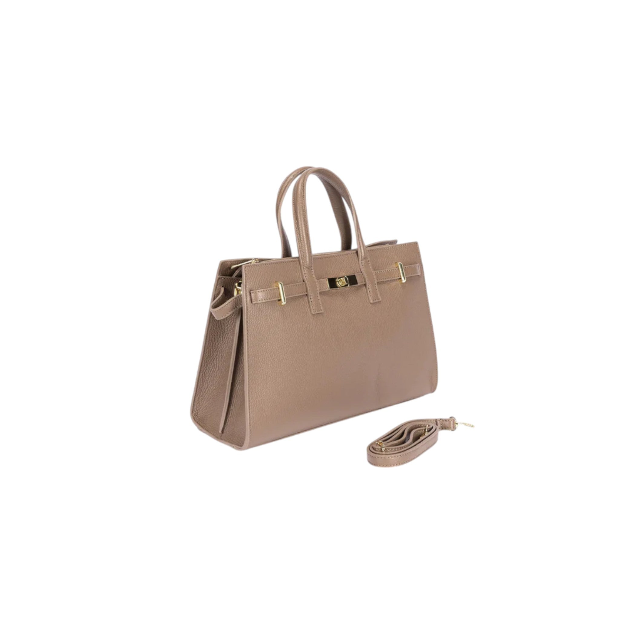 Luxe Crush Leather Bela Women's Handbag with Elegant Gold Hardware