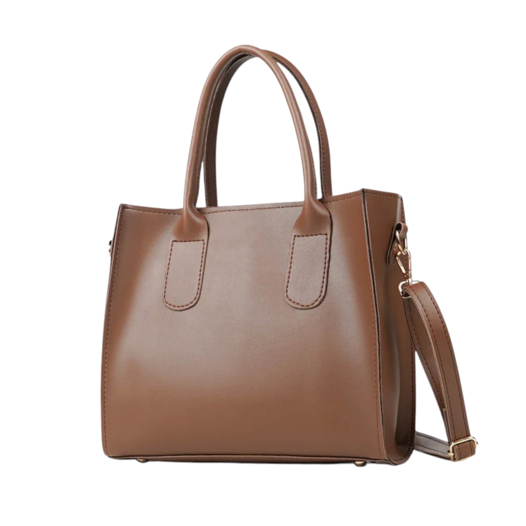 Luxe Crush Top Zipper Closure Catchy Brown Bag