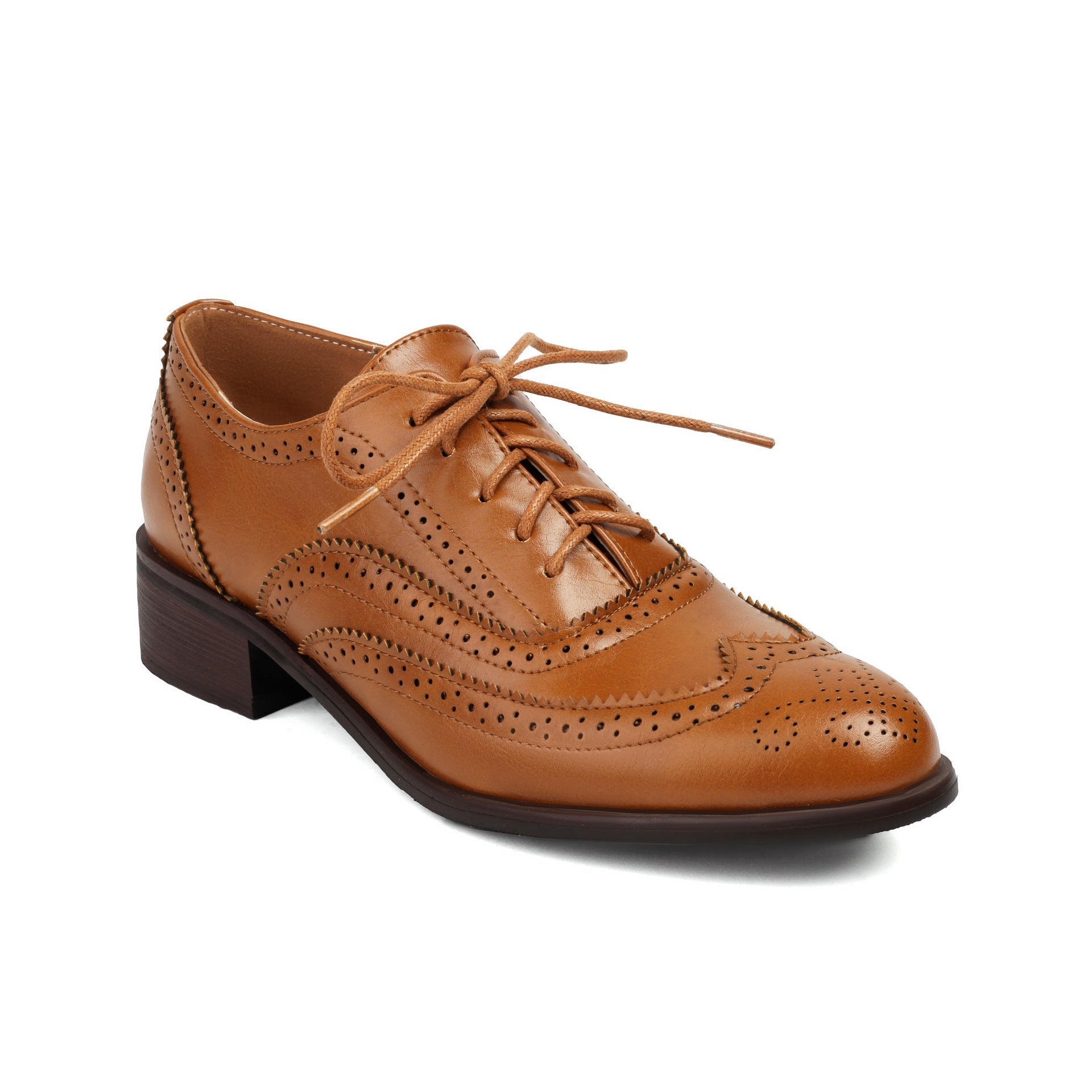 Luxe Crush Retro British Contrasting Color Brogue High-cut Lace-up Shoes