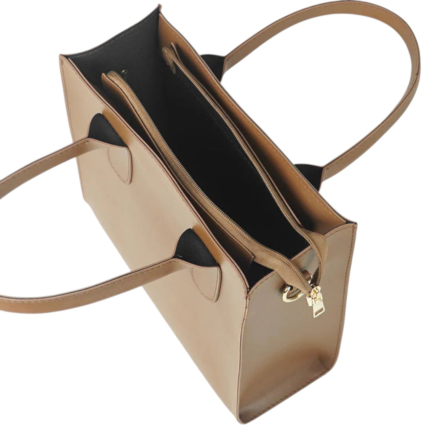 Top Zipper Closure Catchy Brown Bag