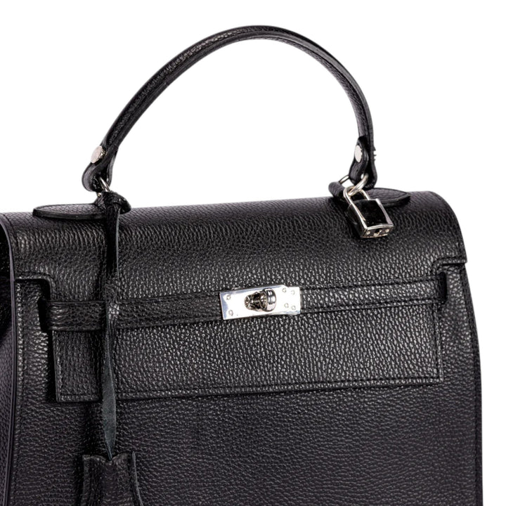 Baubles Bags Elena Ladies Handbag with Silver Accents with Elegant Gold Bottom