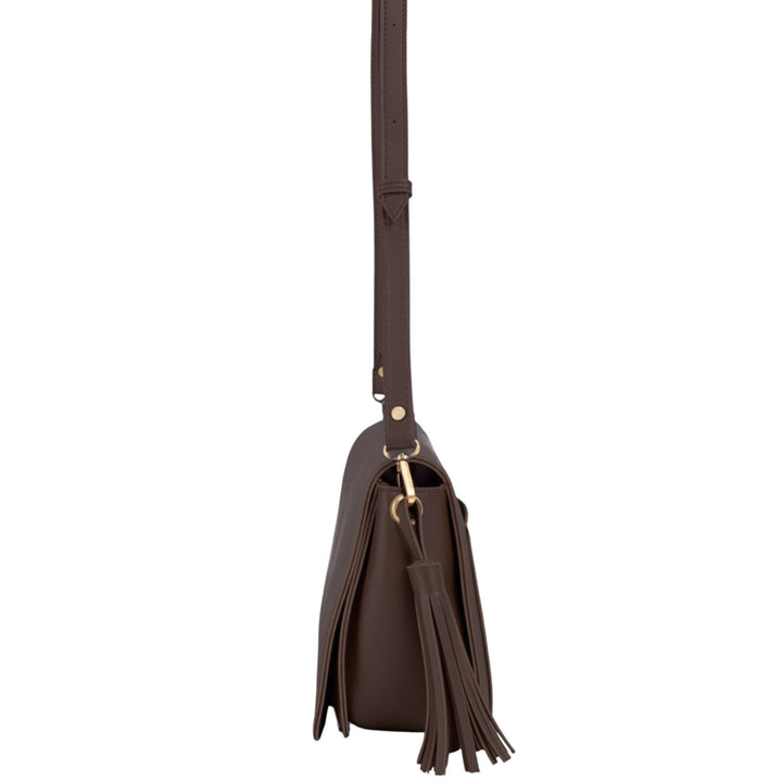 Dark Brown Fold Over Shoulder Bag