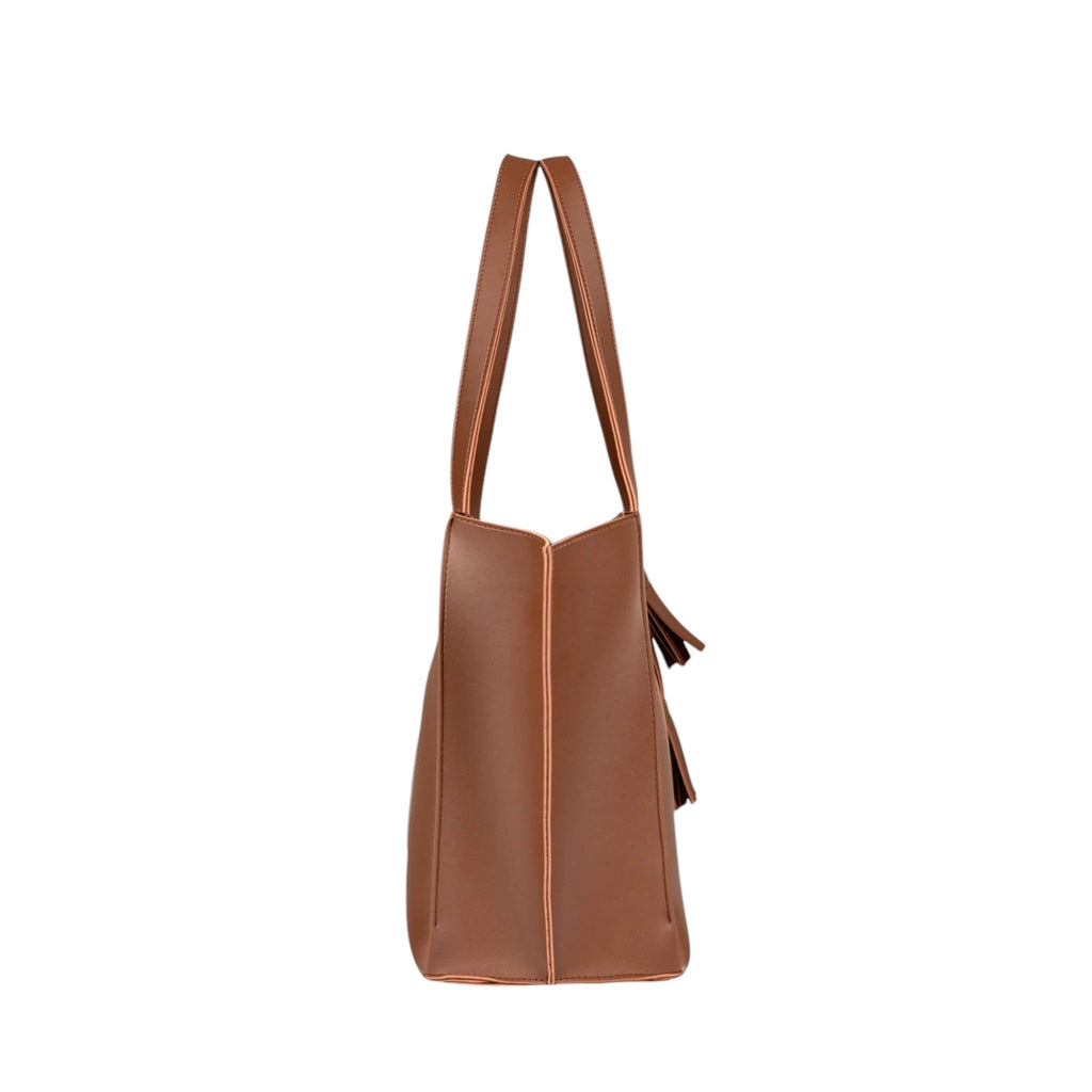 Luxe Crush Over The Shoulder Brown Tote Bag