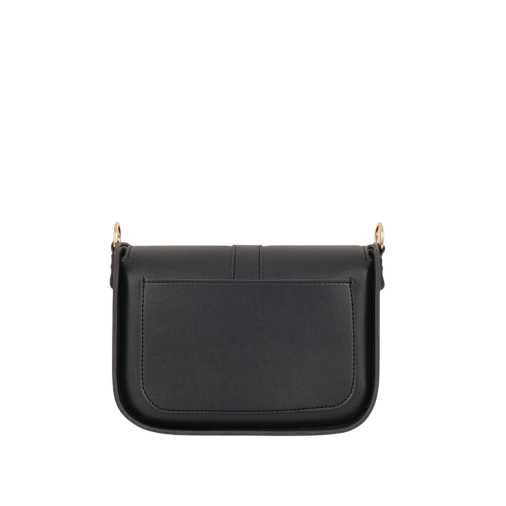 Black Faux Leather Along With Saddle Buckle Bag