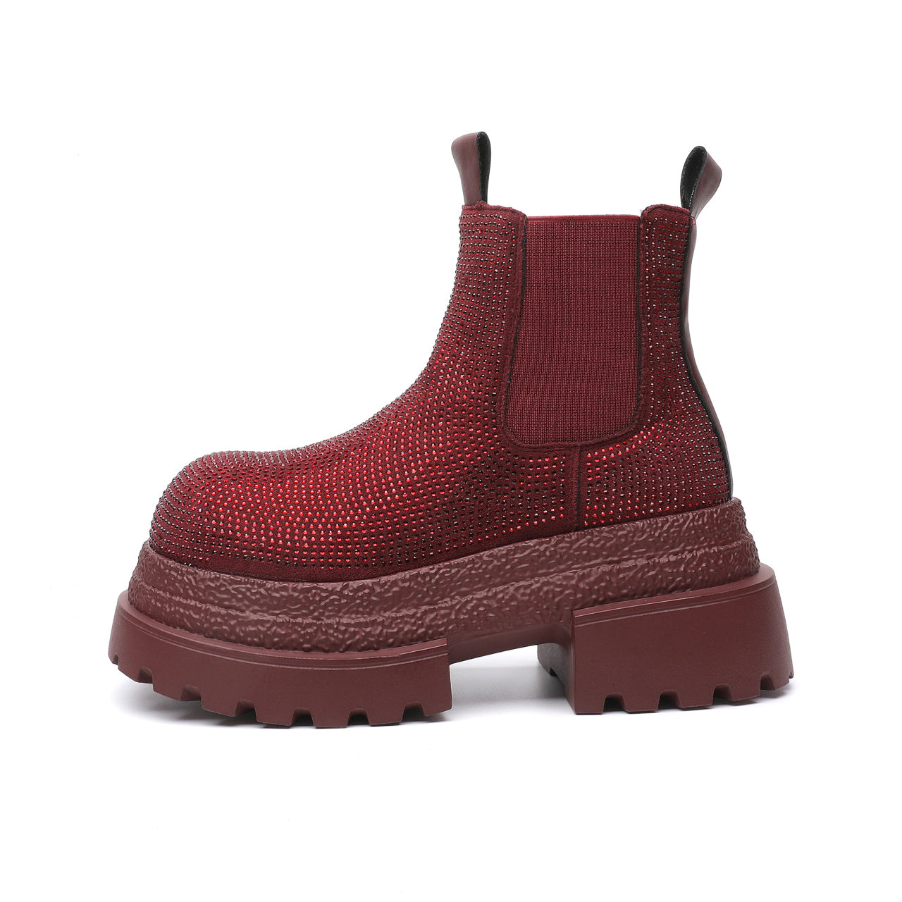 Luxe Crush Vintage Style Chunky Heel Leather Boots For Women