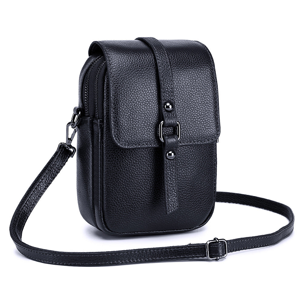 Luxe Crush Leather Diagonal Bag For Mobile Phone