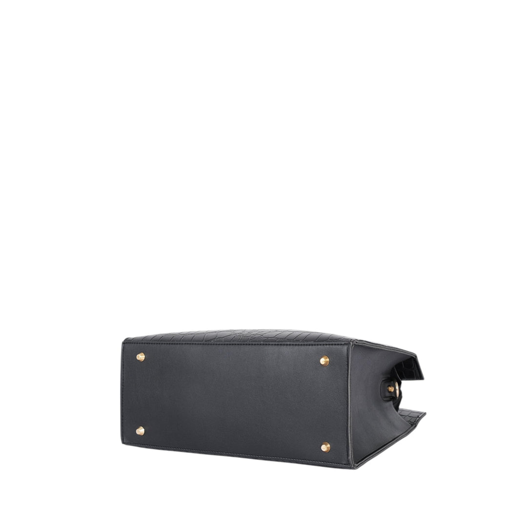 Black Crocodile With Long adjustable Strap Vintage Handbag