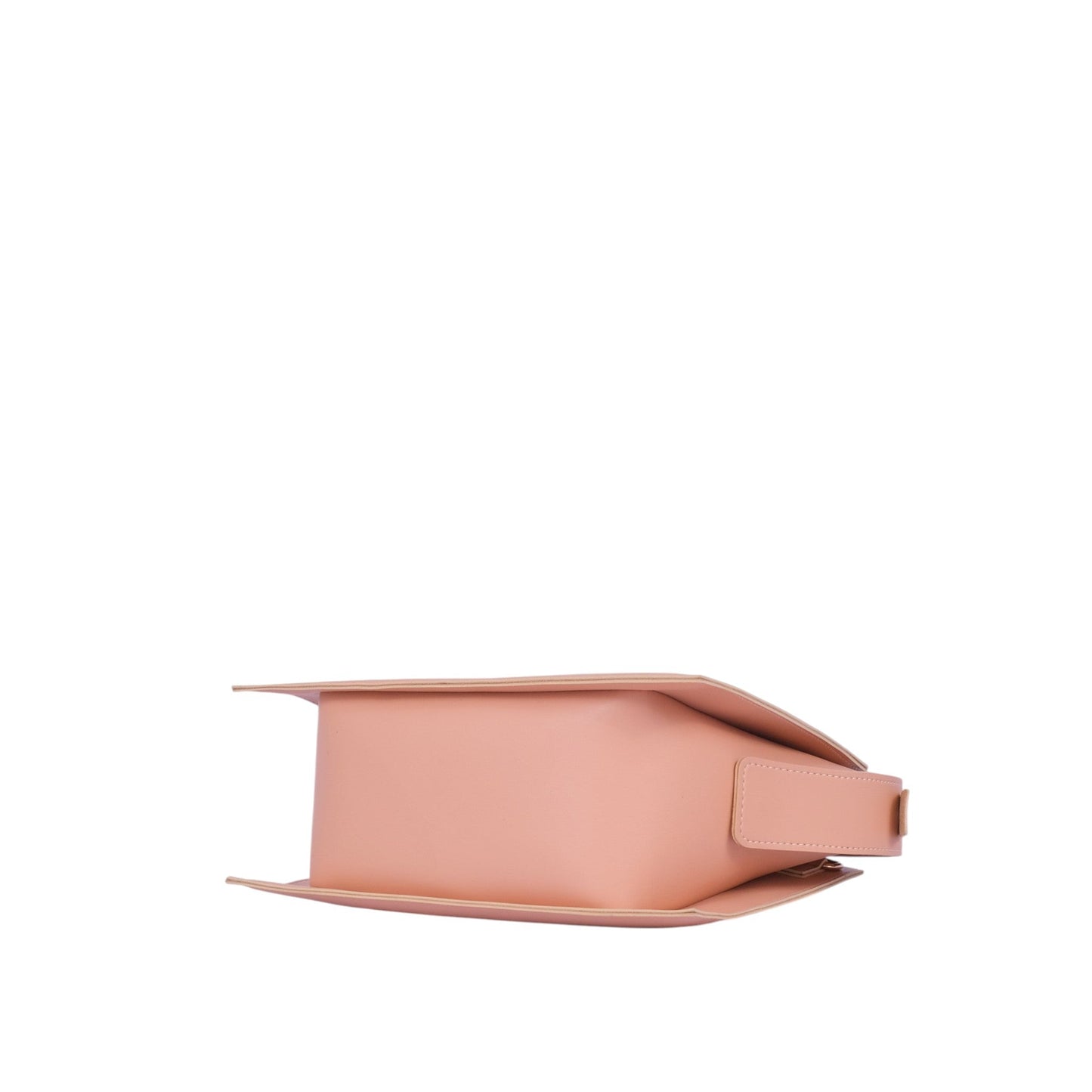 Faux Leather Pink Trapeze Top-Handle Bag