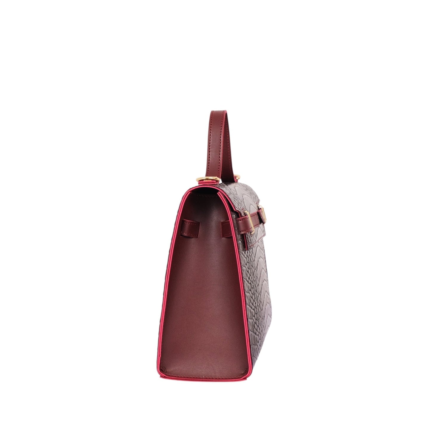 Dark Brown Crocodile Cross-Body Bag With Top-Handle
