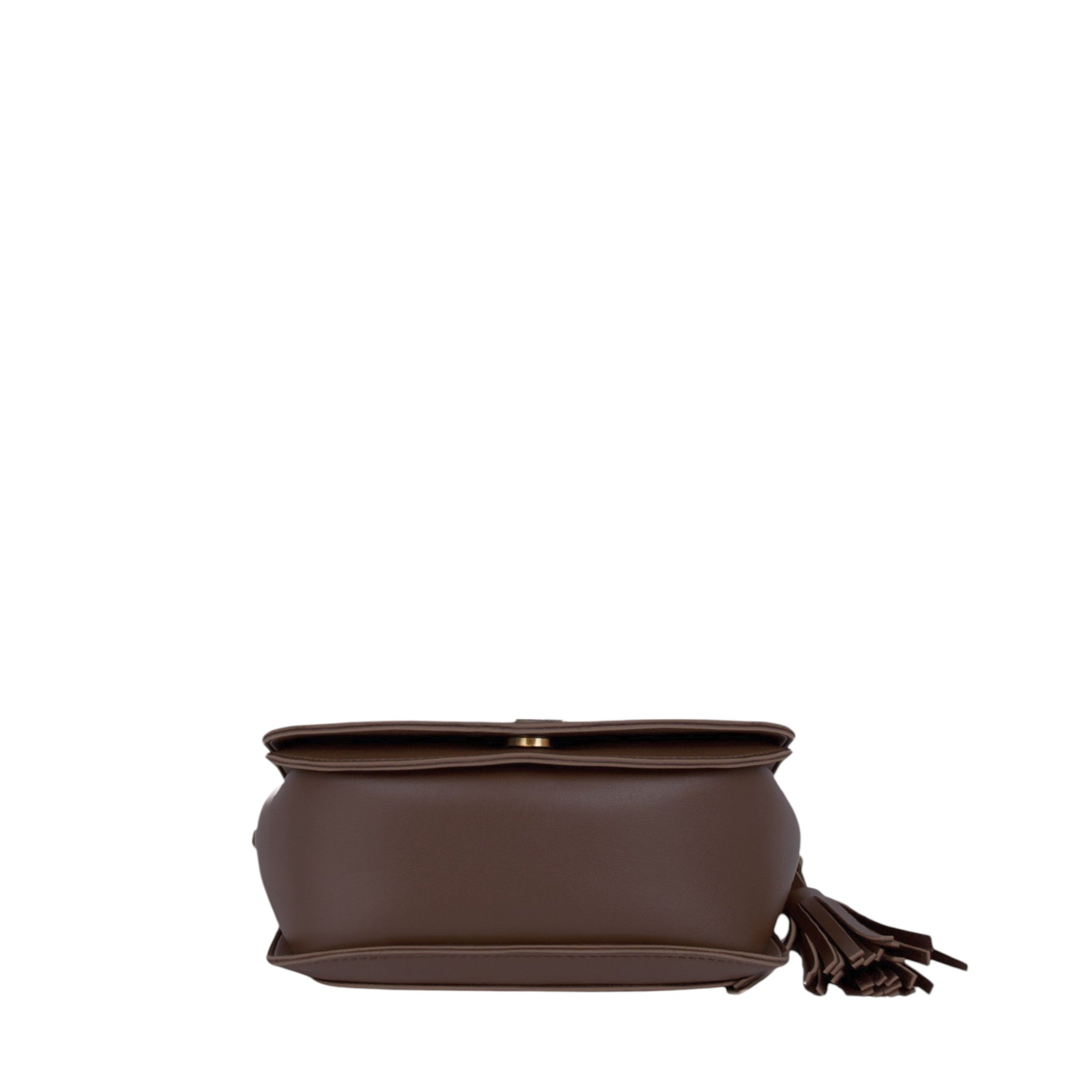 Luxe Crush Dark Brown Fold Over Shoulder Bag