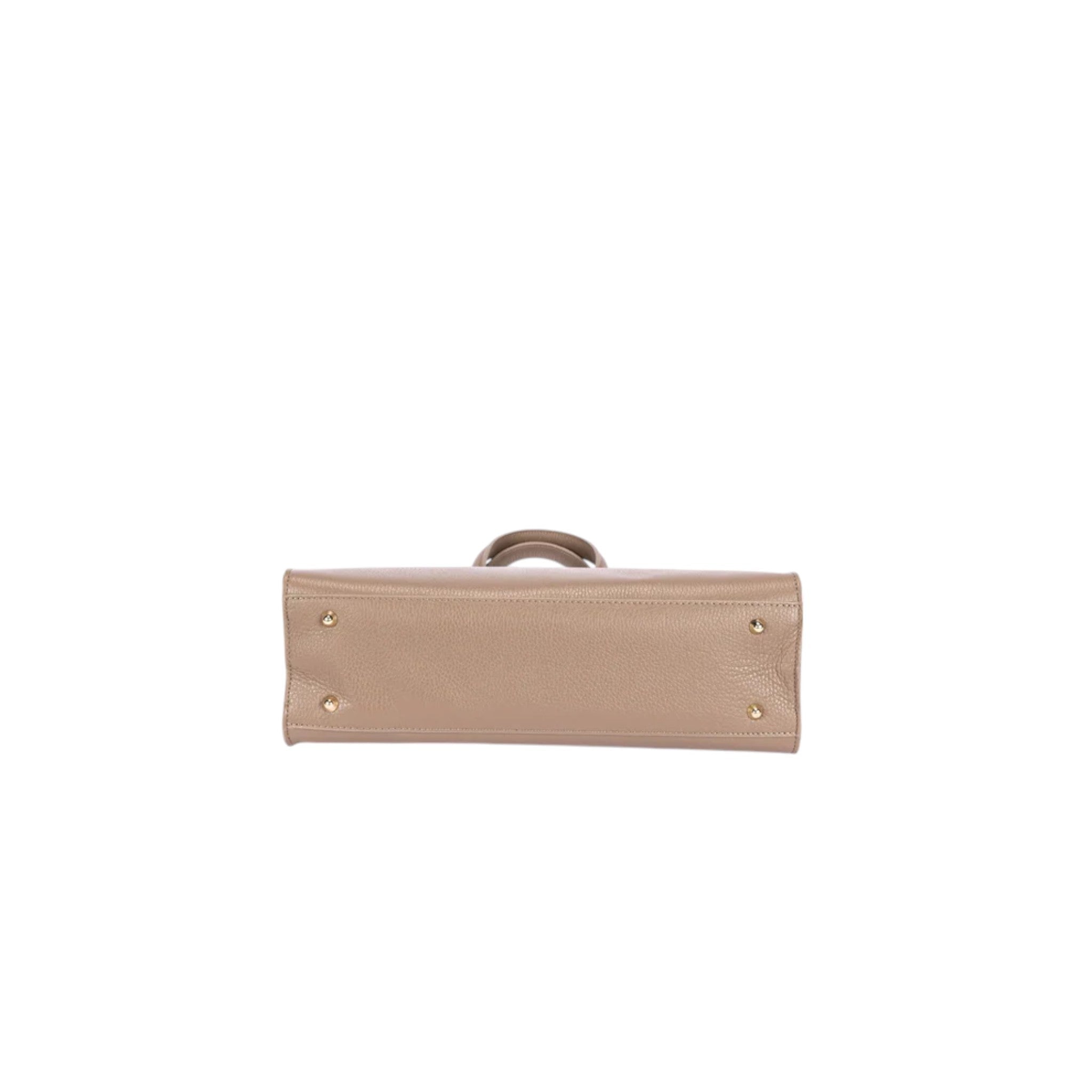 Luxe Crush Leather Bela Women's Handbag with Elegant Gold Hardware