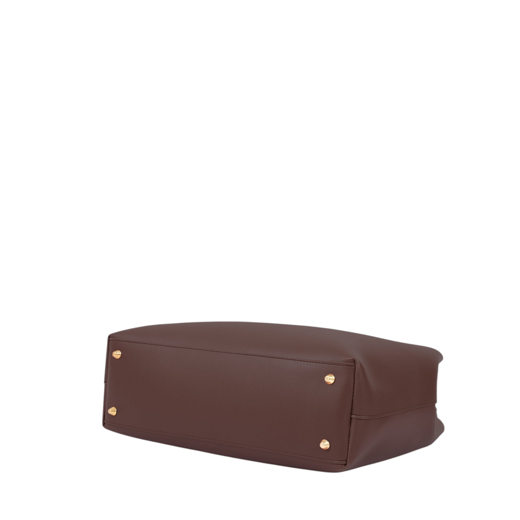 Luxe Crush Dark Brown Zipper With Short Handle Bag