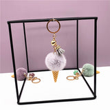 Cute Ice Cream Key Chain Plush Pendant for Bags