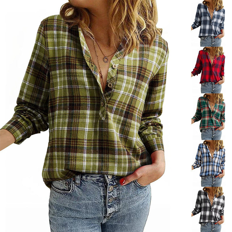 Luxe Crush Casual Plaid Shirt For Women