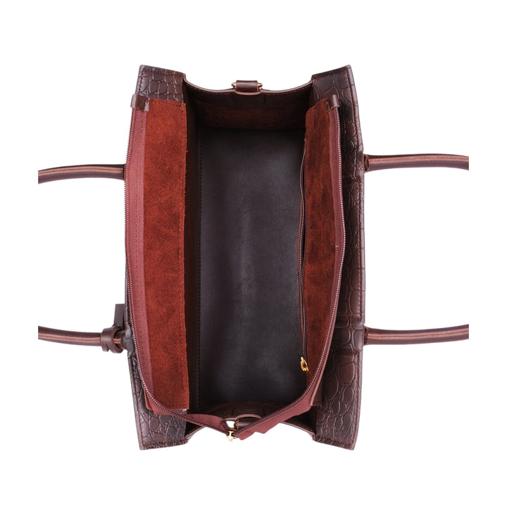 Baubles Bags Dark Brown Crocodile Vintage Handbag