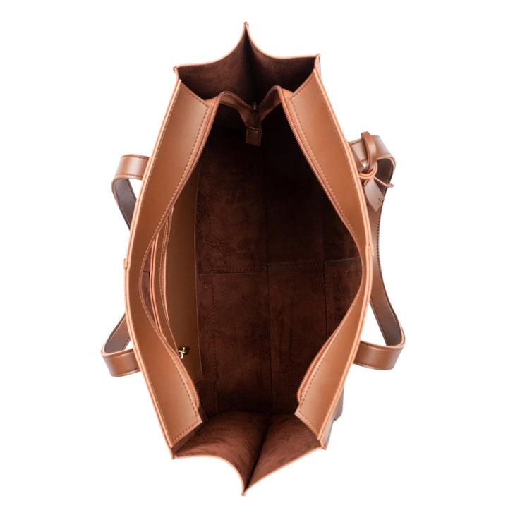 Over The Shoulder Brown Tote Bag