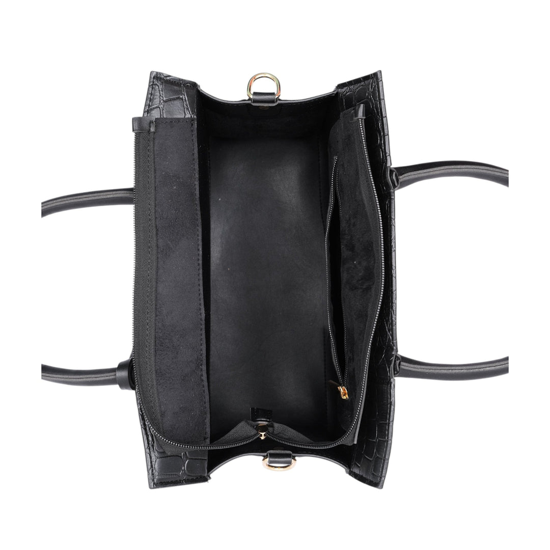 Black Crocodile With Long adjustable Strap Vintage Handbag